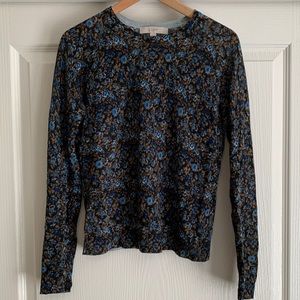 LOFT blue floral sweater
